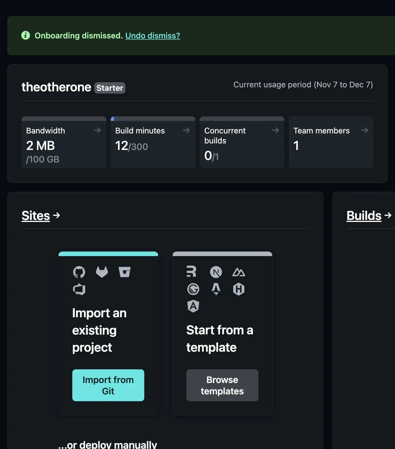 Screenshot of the Netlify dashboard