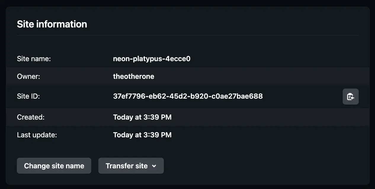 Screenshot of the Netlify dashboard